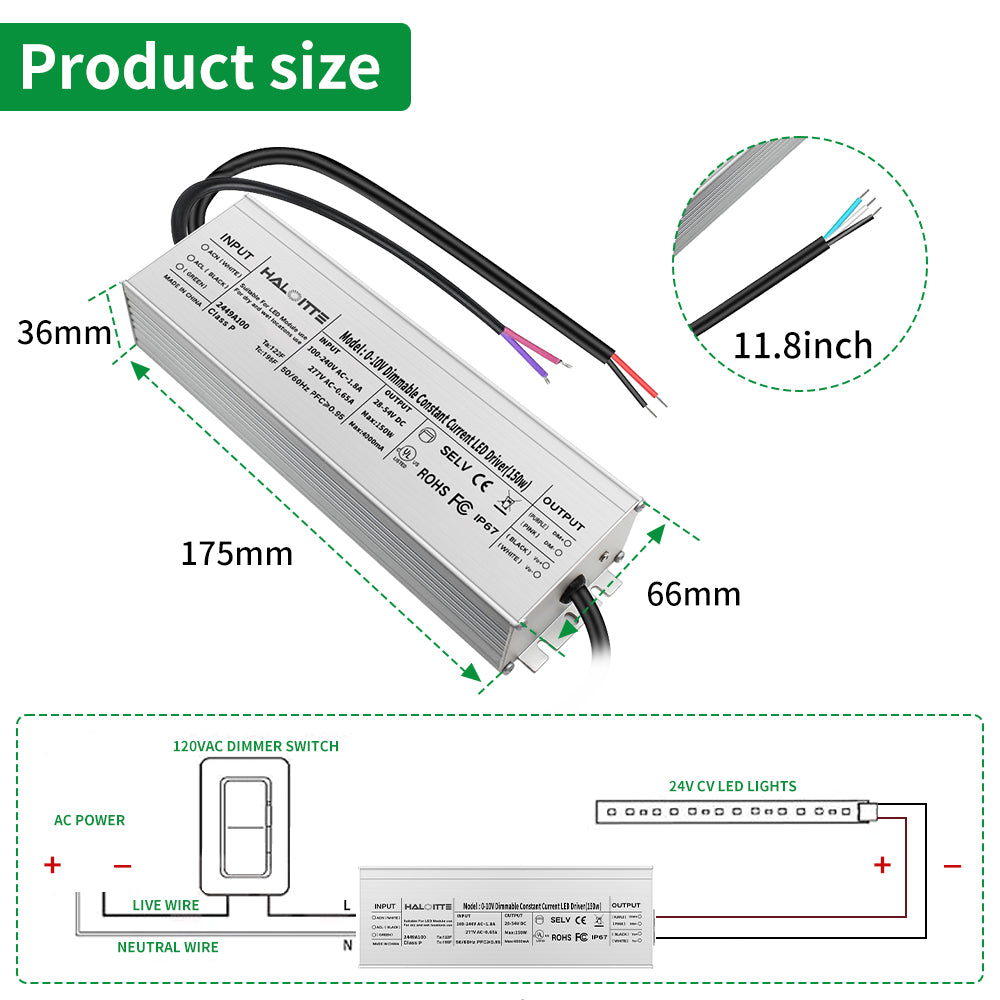 Neuvolt Lighting 150W Constant Current LED Driver 0-10V Dimming