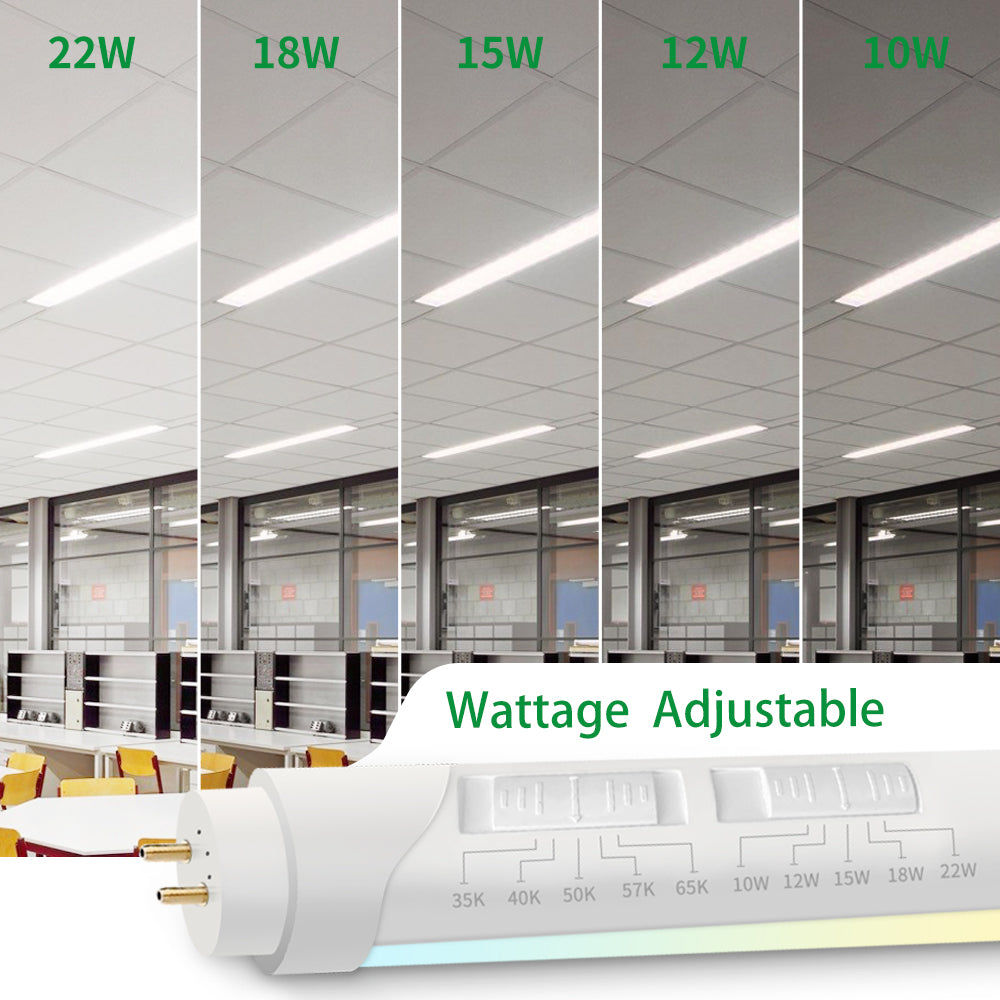 Neuvolt Lighting LED 4FT T8 Tube Light Adjustable watts and cct