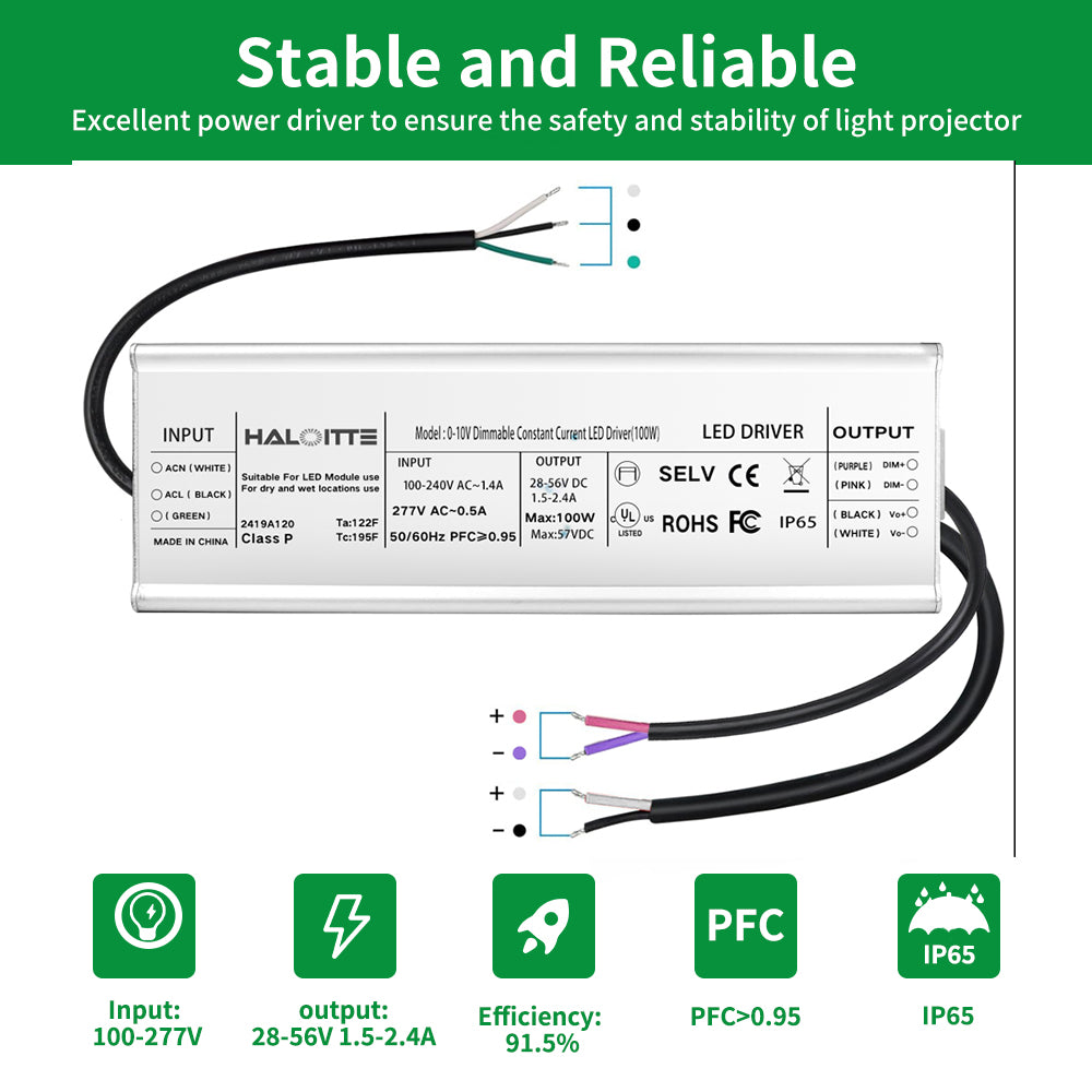 Neuvolt Lighting 100W Constant Current LED Driver 0-10V Dimming