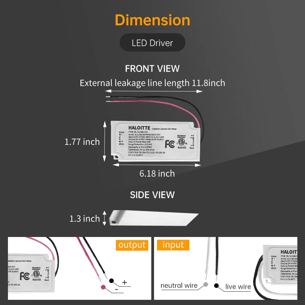 Neuvolt Lighting 18W Constant Current LED Driver Triac Dimming