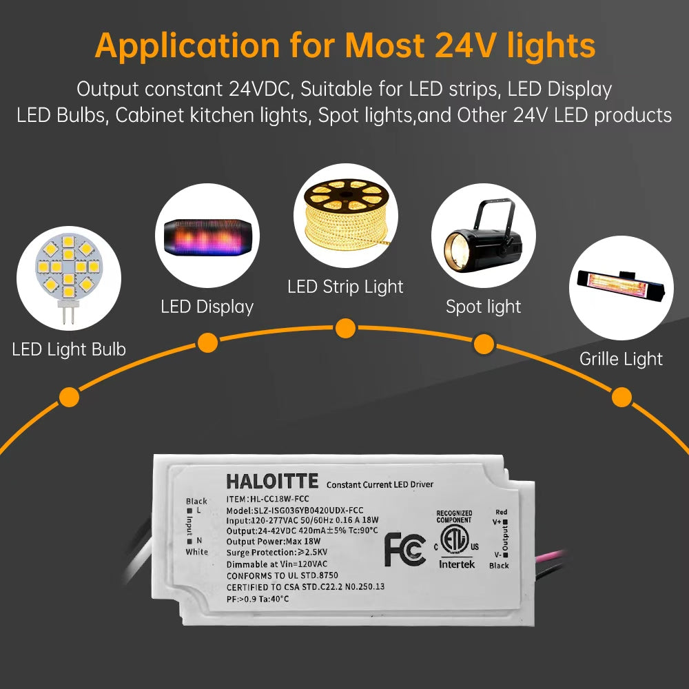 Neuvolt Lighting 18W Constant Current LED Driver Triac Dimming