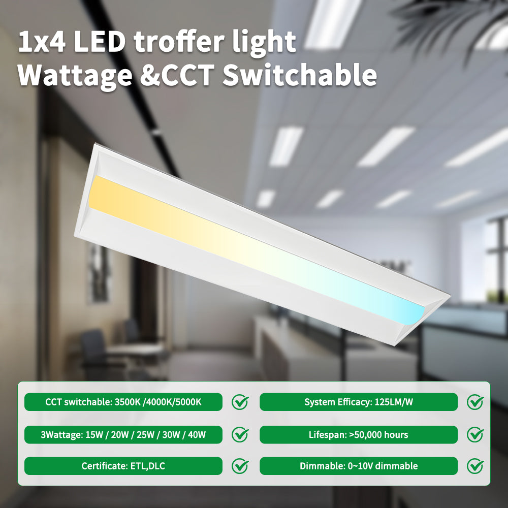 Neuvolt Lighting 1x4FT LED Troffer Light