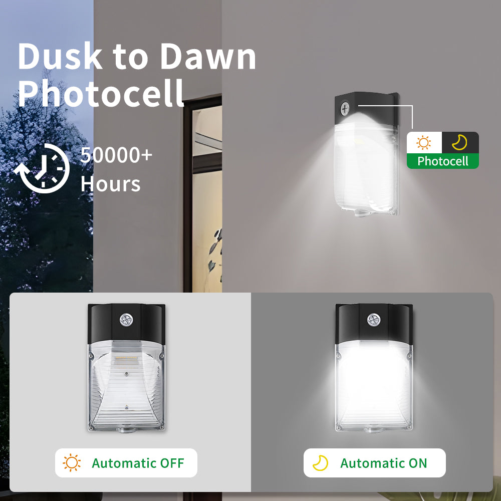 Neuvolt Lighting LED Mini Wall Pack Light with Dusk to Dawn Photocell