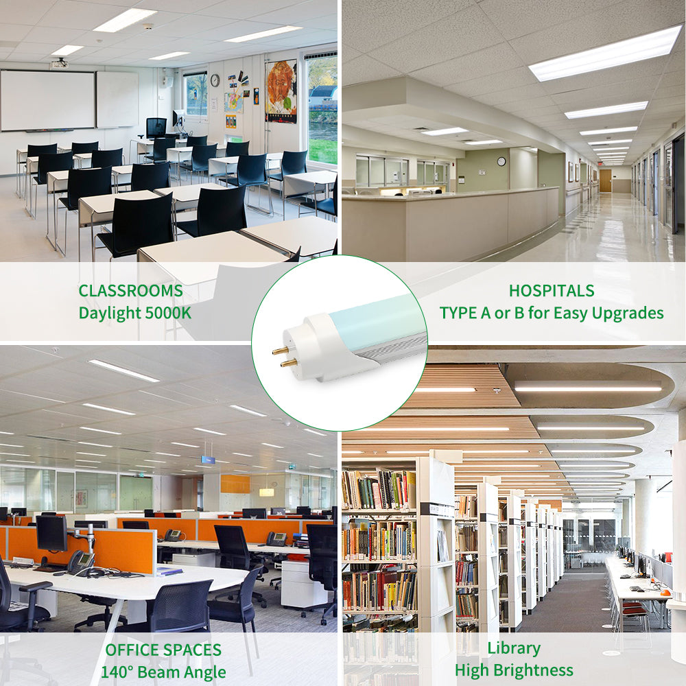 Neuvolt Lighting LED 4FT T8 Tube Light Adjustable watts and cct